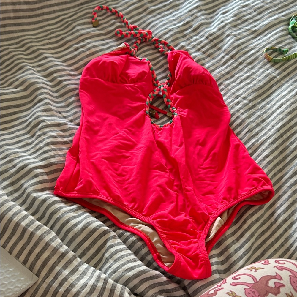Shoshanna Vibrant Coral One-Piece Swimsuit